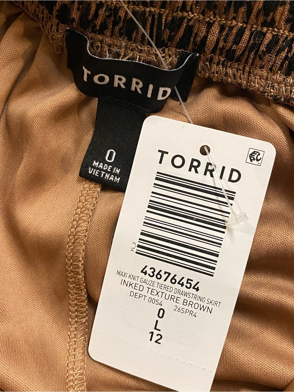 Torrid Bohemian Leopard Print Tiered Maxi Skirt Tassel Drawstring - 0X - NWT! - Picture 9 of 10